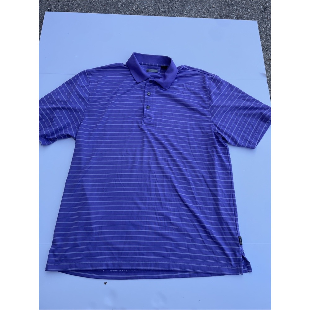 IZOD Polo Shirt Men's Large Purple Casual Preppy Golf READ
